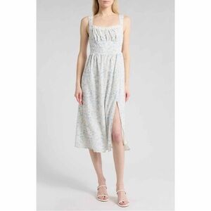 Lush Floral Lace Trim MIDI Dress